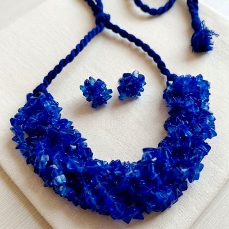 Handcrafted Jewelry Royal Blue Swirl Necklace